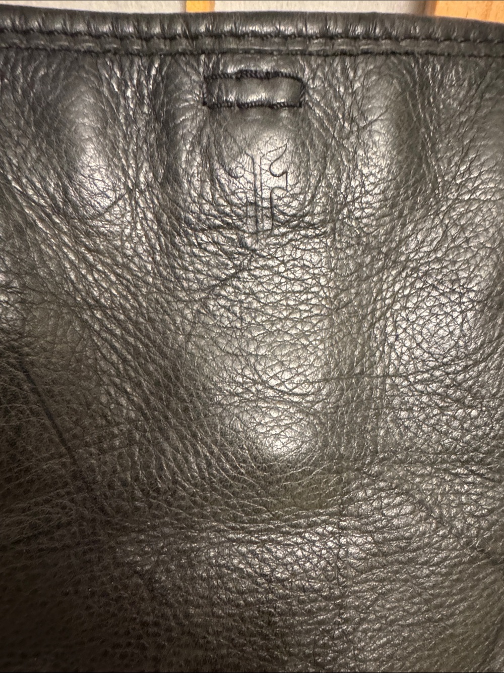 Frye Black Leather Tote with Brass Accents - Picture 2 of 9